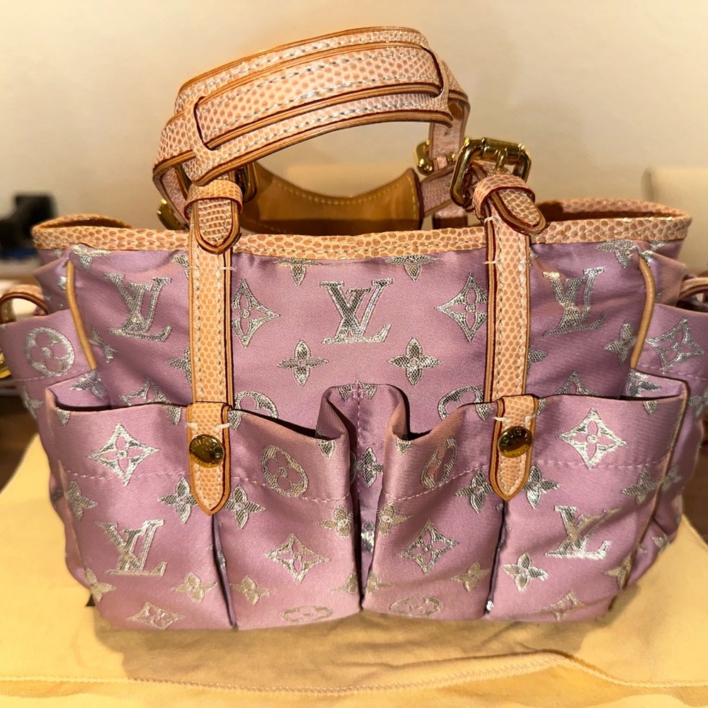 Louis Vuitton Limited Edition pink and silver Metallic Monogram Glitter Cabas